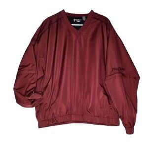 Pro Tour Golf Pullover Jacket Mens Size XL Windbreaker Zip Off  Sleeves Maroon